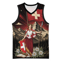Switzerland National Day Basketball Jersey Helvetia Alps Heritage Pride