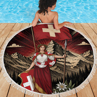 Switzerland National Day Beach Blanket Helvetia Alps Heritage Pride