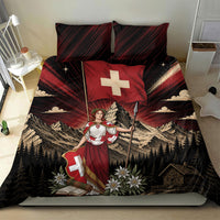 Switzerland National Day Bedding Set Helvetia Alps Heritage Pride