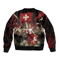 Switzerland National Day Bomber Jacket Helvetia Alps Heritage Pride