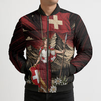 Switzerland National Day Bomber Puffer Jacket Helvetia Alps Heritage Pride
