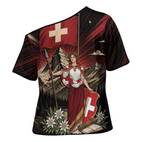Switzerland National Day Cross Shoulder Shirt Helvetia Alps Heritage Pride
