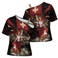 Switzerland National Day Cross Shoulder Shirt Helvetia Alps Heritage Pride