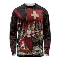 Switzerland National Day Long Sleeve Shirt Helvetia Alps Heritage Pride