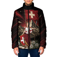 Switzerland National Day Padded Jacket Helvetia Alps Heritage Pride