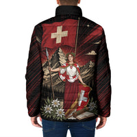 Switzerland National Day Padded Jacket Helvetia Alps Heritage Pride
