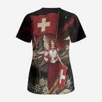 Switzerland National Day Scrub Top Helvetia Alps Heritage Pride