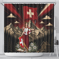 Switzerland National Day Shower Curtain Helvetia Alps Heritage Pride