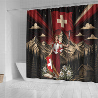Switzerland National Day Shower Curtain Helvetia Alps Heritage Pride