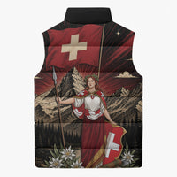 Switzerland National Day Sleeveless Puffer Jacket Helvetia Alps Heritage Pride