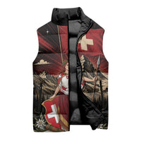 Switzerland National Day Sleeveless Puffer Jacket Helvetia Alps Heritage Pride