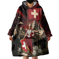 Switzerland National Day Wearable Blanket Hoodie Helvetia Alps Heritage Pride