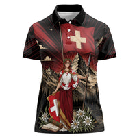 Switzerland National Day Women Polo Shirt Helvetia Alps Heritage Pride