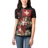 Switzerland National Day Women Polo Shirt Helvetia Alps Heritage Pride
