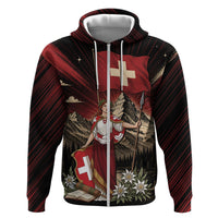 Switzerland National Day Zip Hoodie Helvetia Alps Heritage Pride