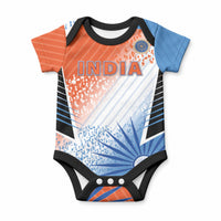 Custom India Cricket Baby Onesie Men In Blue Ashoka Chakra Pride