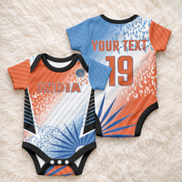 Custom India Cricket Baby Onesie Men In Blue Ashoka Chakra Pride
