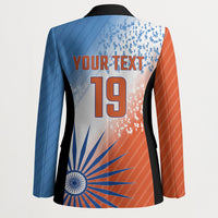 Custom India Cricket Blazer Men In Blue Ashoka Chakra Pride