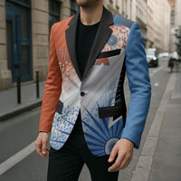 Custom India Cricket Blazer Men In Blue Ashoka Chakra Pride
