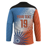 Custom India Cricket Hockey Jersey Men In Blue Ashoka Chakra Pride