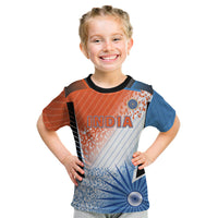 Custom India Cricket Kid T Shirt Men In Blue Ashoka Chakra Pride