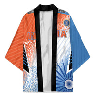 Custom India Cricket Kimono Men In Blue Ashoka Chakra Pride