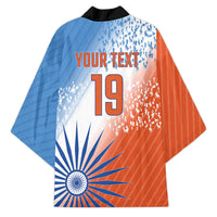 Custom India Cricket Kimono Men In Blue Ashoka Chakra Pride