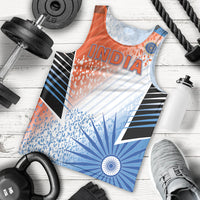 Custom India Cricket Men Tank Top Men In Blue Ashoka Chakra Pride