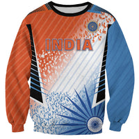 Custom India Cricket Sweatshirt Men In Blue Ashoka Chakra Pride
