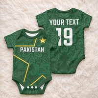 Custom Pakistan Cricket Baby Onesie Shaheens Crescent Star Spirit