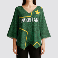 Custom Pakistan Cricket Kimono Sleeve Blouse Shaheens Crescent Star Spirit
