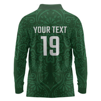 Custom Pakistan Cricket Long Sleeve Polo Shirt Shaheens Crescent Star Spirit