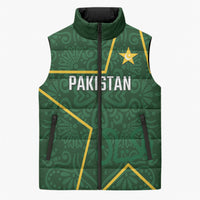 Custom Pakistan Cricket Sleeveless Puffer Jacket Shaheens Crescent Star Spirit