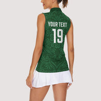 Custom Pakistan Cricket Women Sleeveless Polo Shirt Shaheens Crescent Star Spirit