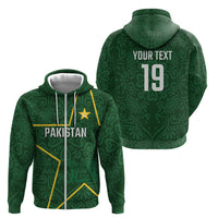 Custom Pakistan Cricket Zip Hoodie Shaheens Crescent Star Spirit