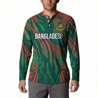 Custom Bangladesh Cricket Button Sweatshirt Royal Bengal Tiger Spirit