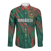 Custom Bangladesh Cricket Long Sleeve Button Shirt Royal Bengal Tiger Spirit