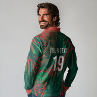 Custom Bangladesh Cricket Long Sleeve Polo Shirt Royal Bengal Tiger Spirit
