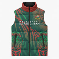 Custom Bangladesh Cricket Sleeveless Puffer Jacket Royal Bengal Tiger Spirit