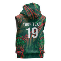 Custom Bangladesh Cricket Sleeveless Zip Hoodie Royal Bengal Tiger Spirit