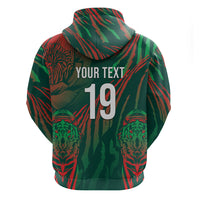 Custom Bangladesh Cricket Zip Hoodie Royal Bengal Tiger Spirit
