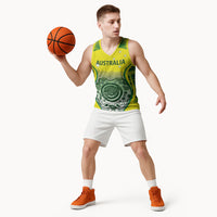 Custom Australia Cricket Basketball Jersey Aboriginal Kangaroo Southern Cross