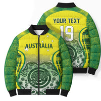 Custom Australia Cricket Bomber Puffer Jacket Aboriginal Kangaroo Southern Cross