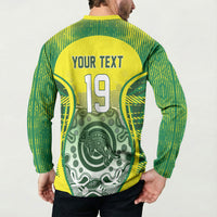 Custom Australia Cricket Button Sweatshirt Aboriginal Kangaroo Southern Cross