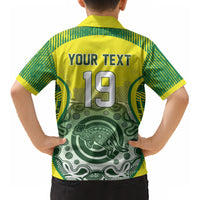 Custom Australia Cricket Kid Hawaiian Shirt Aboriginal Kangaroo Southern Cross