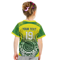 Custom Australia Cricket Kid T Shirt Aboriginal Kangaroo Southern Cross