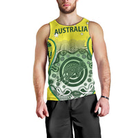 Custom Australia Cricket Men Tank Top Aboriginal Kangaroo Southern Cross