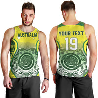 Custom Australia Cricket Men Tank Top Aboriginal Kangaroo Southern Cross