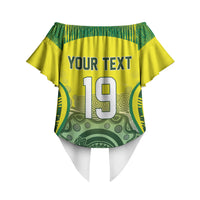Custom Australia Cricket Off Shoulder Wrap Waist Top Aboriginal Kangaroo Southern Cross