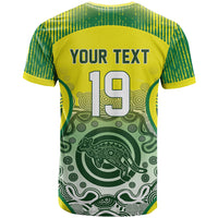 Custom Australia Cricket T Shirt Aboriginal Kangaroo Southern Cross